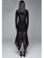 Black Vintage Pattern Gothic Irregular Fishtail Skirt