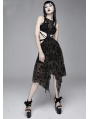 Black Vintage Pattern Sexy Gothic Hollow-out Irregular Dress