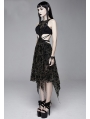 Black Vintage Pattern Sexy Gothic Hollow-out Irregular Dress