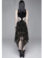 Black Vintage Pattern Sexy Gothic Hollow-out Irregular Dress