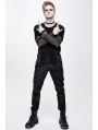 Black Gothic Punk Rock Rivet Long Pants for Men