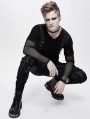 Black Gothic Punk Rock Rivet Long Pants for Men