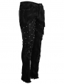 Black Gothic Punk Rock Rivet Long Pants for Men