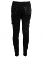 Black Gothic Punk Rock Rivet Long Pants for Men