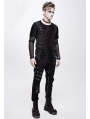 Black Gothic Punk Metal Long Pants for Men