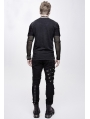 Black Gothic Punk Metal Long Pants for Men
