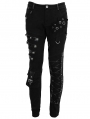 Black Gothic Punk Metal Long Pants for Men