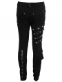 Black Gothic Punk Metal Long Pants for Men