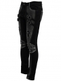 Black and Sliver Gothic Punk Metal Cross Long Trousers for Men