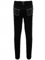 Black and Sliver Gothic Punk Metal Cross Long Trousers for Men