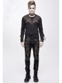 Black and Bronze Gothic Punk Metal Cross Long Trousers for Men