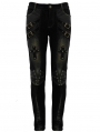 Black and Bronze Gothic Punk Metal Cross Long Trousers for Men