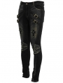 Black and Bronze Gothic Punk Metal Cross Long Trousers for Men