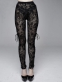 Black Vintage Gothic Transparent Legging for Women