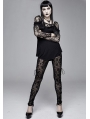 Black Vintage Gothic Transparent Legging for Women