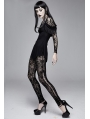 Black Vintage Gothic Transparent Legging for Women