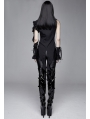 Black Gothic One-Shoulder Asymmetric Blouse for Women