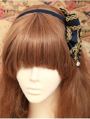 Blue Beads Ribbon Lilta Headband