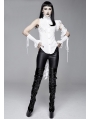 White Gothic One-Shoulder Asymmetric Blouse for Women