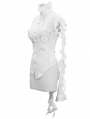 White Gothic One-Shoulder Asymmetric Blouse for Women