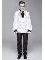 White Vintage Gothic Palace Bowtie Shirt for Men