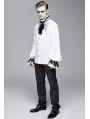 White Vintage Gothic Palace Bowtie Shirt for Men