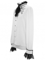 White Vintage Gothic Palace Bowtie Shirt for Men