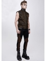 Brown Do Old Style Gothic Punk Rock Vest Top for Men