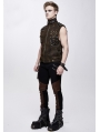 Brown Do Old Style Gothic Punk Rock Vest Top for Men