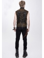 Brown Do Old Style Gothic Punk Rock Vest Top for Men