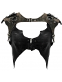 Black and Brown PU Leather Gothic Punk Sexy Top for Women