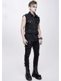 Black Do Old Style Gothic Punk Rock Sleeveless Top for Women