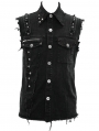 Black Do Old Style Gothic Punk Rock Sleeveless Top for Women