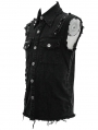 Black Do Old Style Gothic Punk Rock Sleeveless Top for Women