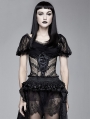 Black Gothic Sexy Short Sleeve Shirt for Women