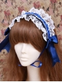 Blue Lace Bow Maid Lolita Headband