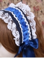 Blue Lace Bow Maid Lolita Headband