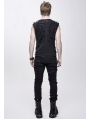 Black Gothic Punk Rock Rivet Sleeveless Vest Top for Men