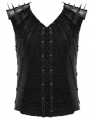 Black Gothic Punk Rock Rivet Sleeveless Vest Top for Men