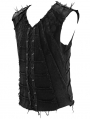 Black Gothic Punk Rock Rivet Sleeveless Vest Top for Men