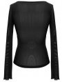 Black Vintage Gothic Sexy Long Sleeve T-Shirt for Women