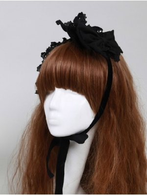 Black Lace Gothic Lolita Headband