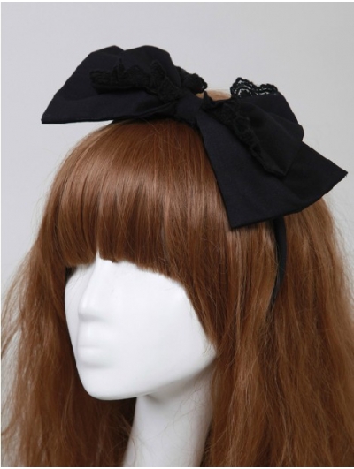 Black Bow Gothic Lolita HeadBand