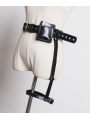 Black Gothic Punk PU Leather Belt with Detachable Bag and Garter