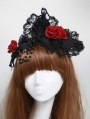 Black Flower Gothic Lolita Headband