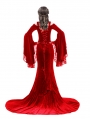 Red Romantic Off-the-Shoulder Gothic Medieval Two Pieces Dress