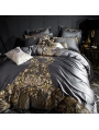 Sliver Luxurious Vintage Embroidery Comforter Set 