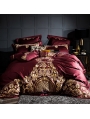 Red Luxurious Vintage Embroidery Comforter Set