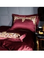 Red Luxurious Vintage Embroidery Comforter Set