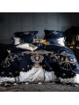 Blue Luxurious Vintage Embroidery Comforter Set